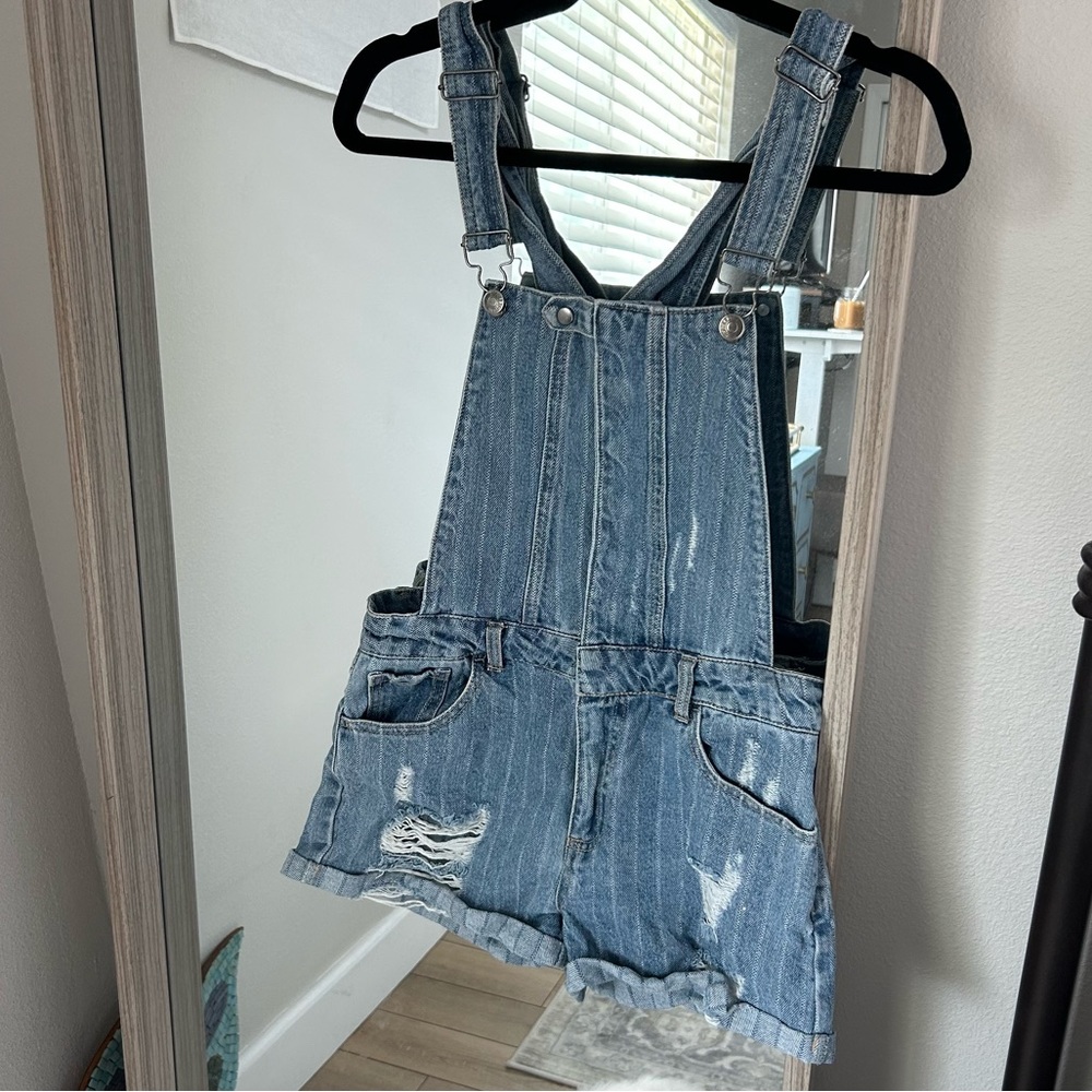 Denim Overalls Shorts